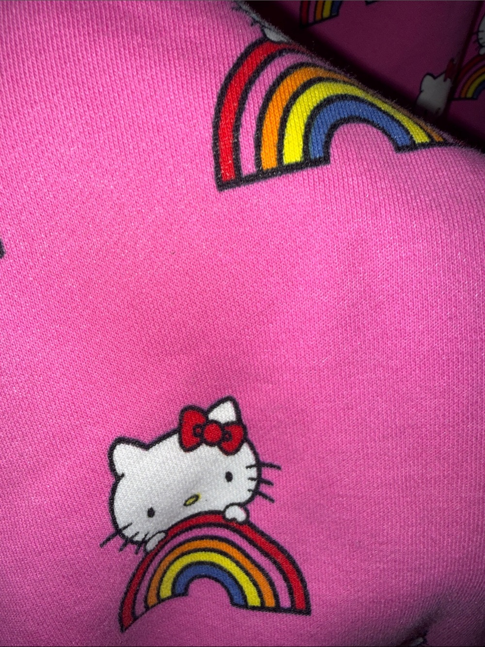 Hello Kitty Hot Pink Rainbow Print Kids Pajama Bottoms - Picture 5 of 5